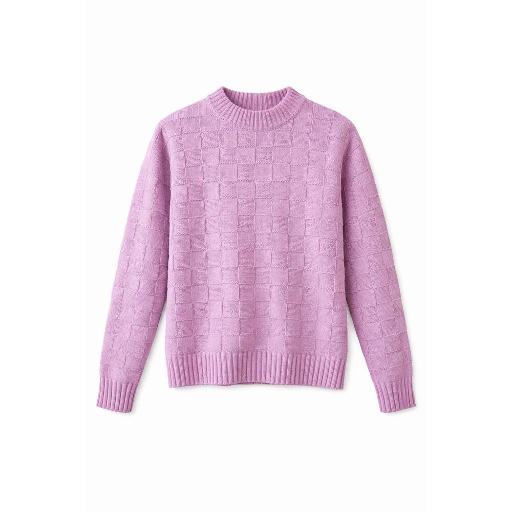 Abercrombie & Fitch Purple Textured Knit Sweater‎ Crewneck Long Sleeve Size M
